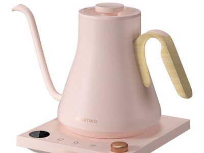 INTASTING Gooseneck Electric Kettle Pink with Counterbalance Handle and Digital Display