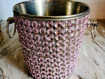 Cynthia Rowley Pink Rhinestone Ice Bucket