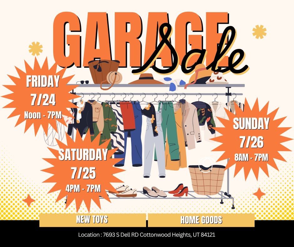 Garage Sale - New Toys & Home Goods - 7693 S Dell RD, Cottonwood Heights (7/24-7/26)