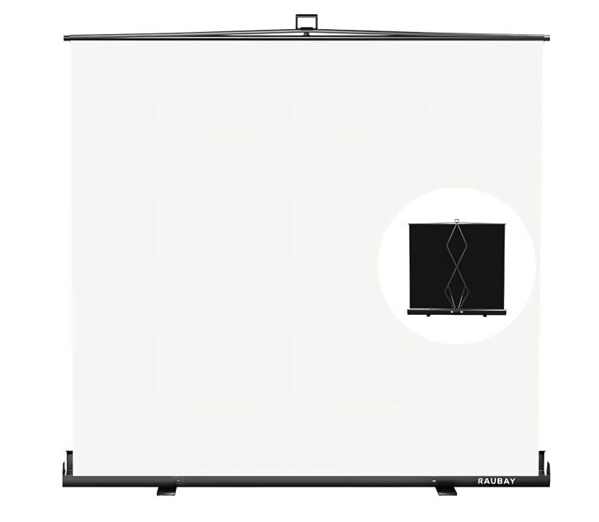 78.7 x 82.7in Large Collapsible White Backdrop Screen Portable Retractable Panel Photo Background with Stand for Video Co