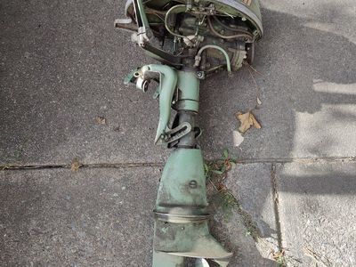 Vintage Johnson Outboard Boat Motor Green