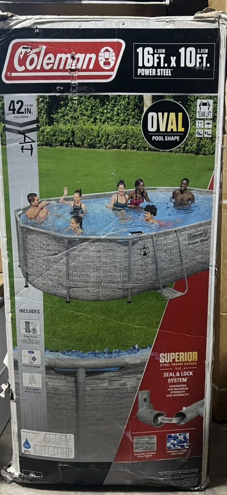 NEW!! Oval Metal Frame Above Ground Pool Set