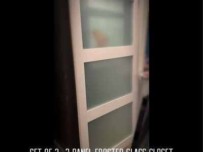 New Set Of 2 - 3 Panel Frosted Closet Doors