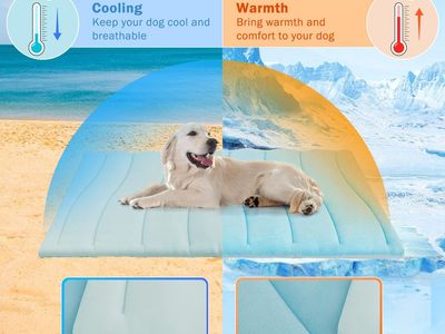 NAMOTEK Washable Dog Cooling Mat Ice Silk Cool Mat for Pet Self Comfortable Blanket Dog Pad