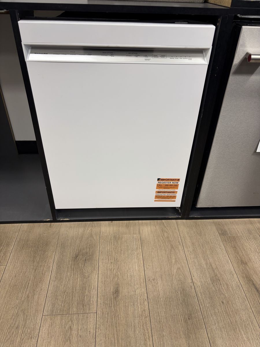 KITCHENAID 24 INCH WHITE FRONT CONTROL DISHWASHER
