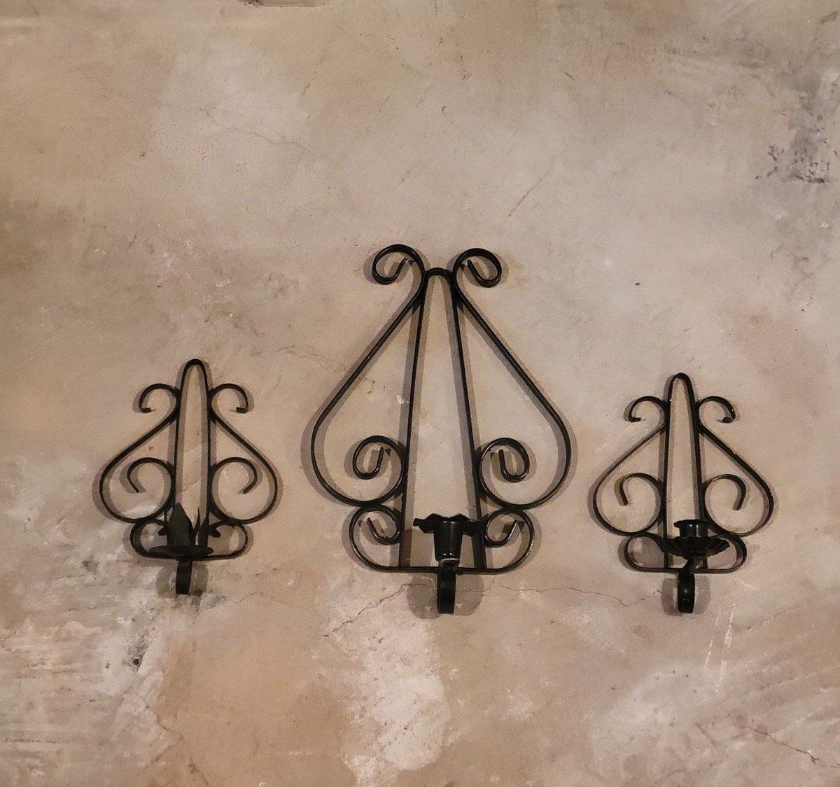 1970's Sconces 3 Set