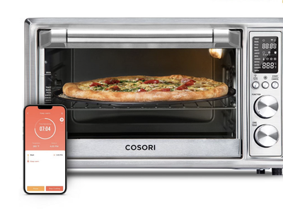 New in Box Cosori 9-Slice Smart Air Fryer Toaster Oven, Stainless Steel, Silver