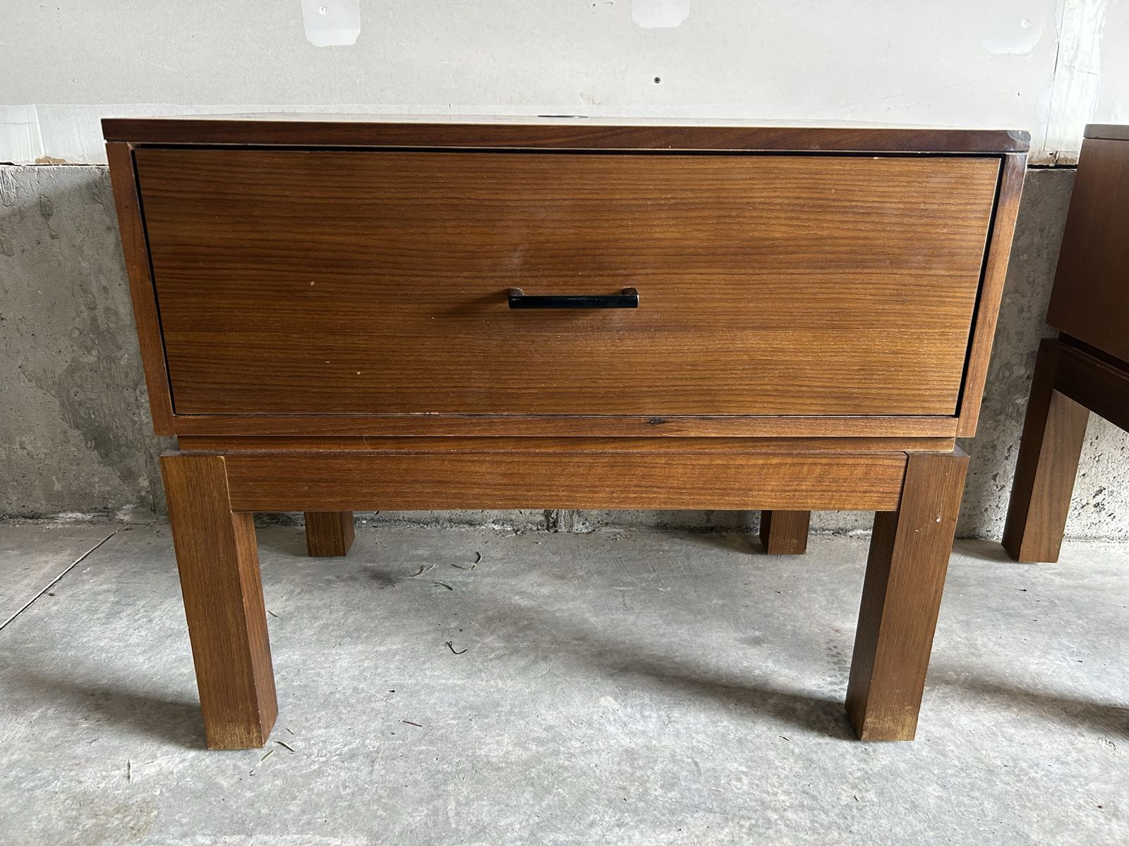 Mid-Century Modern Wood Nightstands with Single Drawer