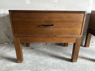 Mid-Century Modern Wood Nightstands with Single Drawer