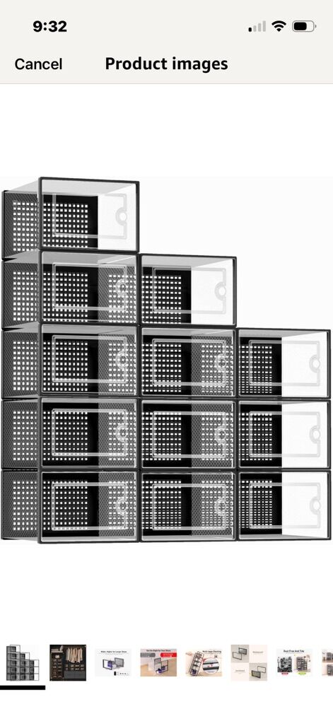 NEW 12-pack Shoe Storage Boxes Organizers Clear