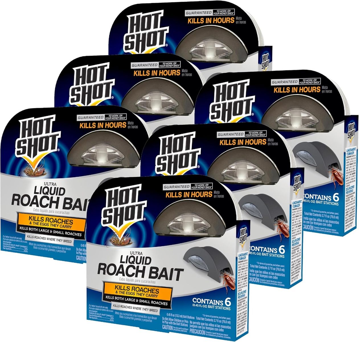 Qty 6 of the 6 Pack - Hot Shot Ultra Liquid Roach Bait Killer - 36 Total