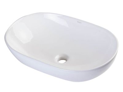 EAGO BA352 23'' White Oval Porcelain Bathroom Sink Basin without Overflow
