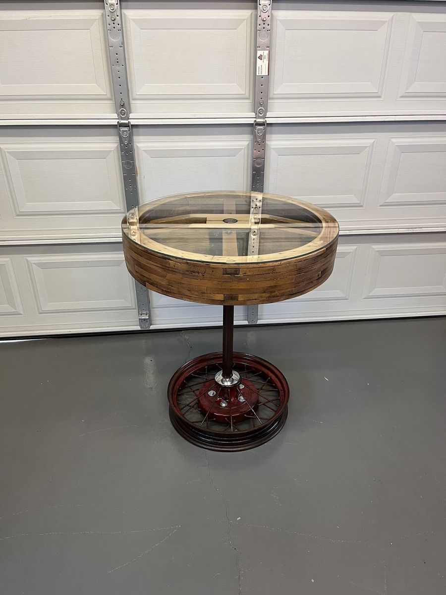 Vintage belt pulley  table