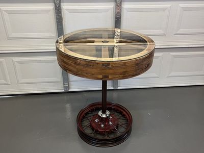 Vintage belt pulley table