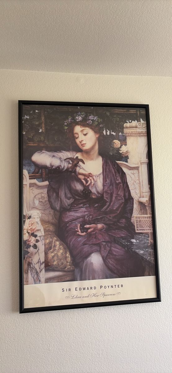 Sir Edward Poynter 'Libra and Her Sparrow' Framed Art Print, Classic Victorian Artwork, 24x36
