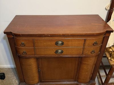 Vintage Wooden Sideboard/Buffet Cabinet with Drawers and Storage