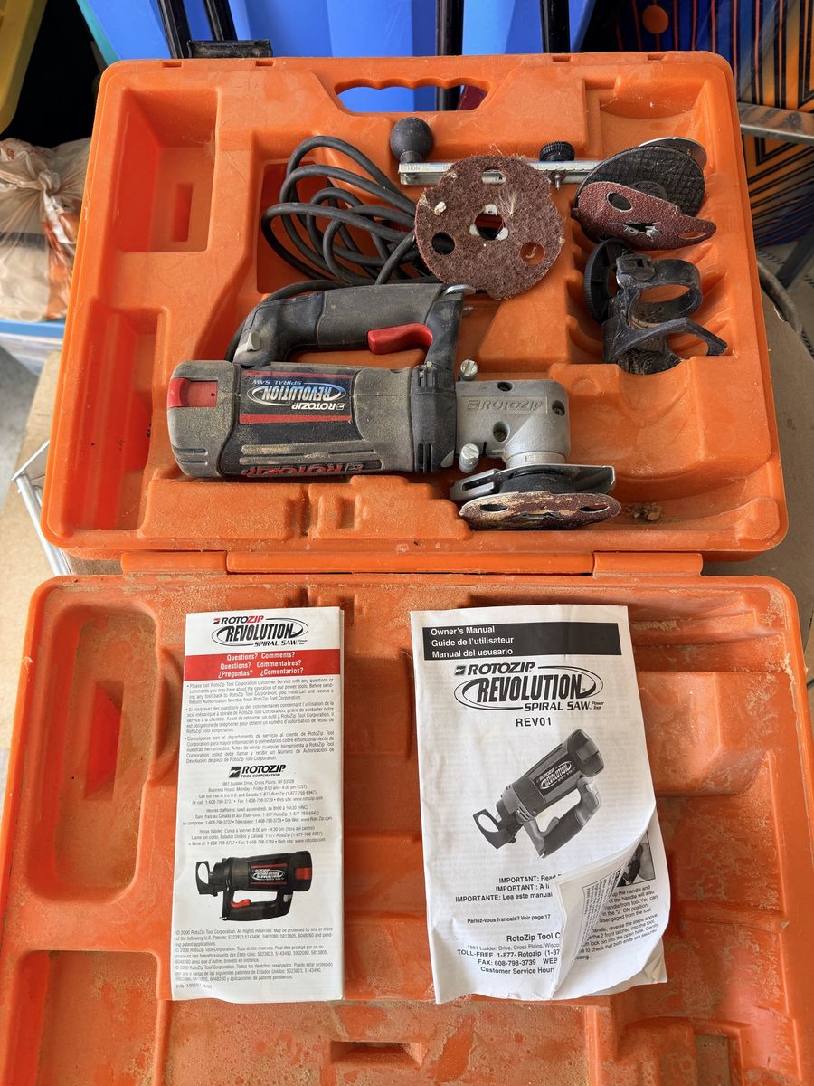 ROTOZIP Revolution REV01 Spiral Saw Rotary Tool Kit with Case & Manuals