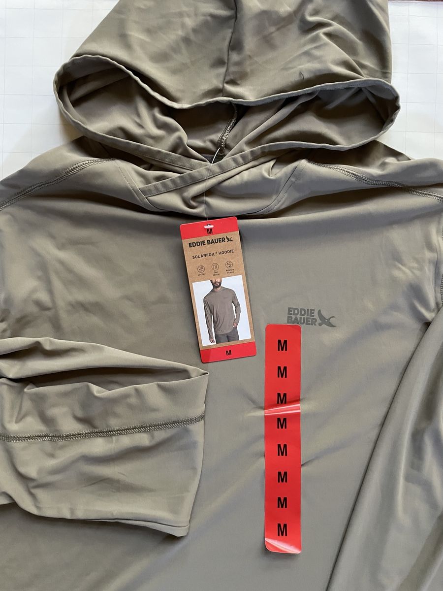 Eddie Bauer Men's Solarfoil Hoodie - Size M - UPF 50+ Sun Protection, Moisture-Wicking
