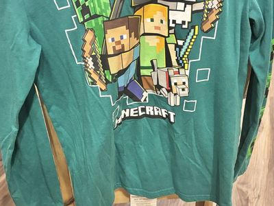 Mojang Studios Minecraft Youth XL (14/16) Green Long Sleeve Graphic T-Shirt
