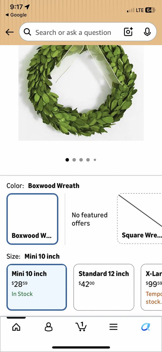10-inch Mini Boxwood Wreath - Lush Greenery Decor