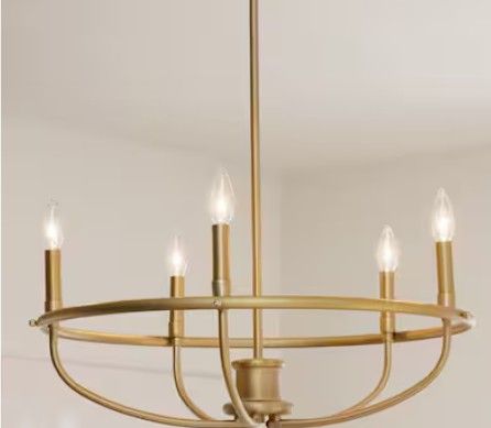 NEW 5 LIGHT BRUSHED GOLD CHANDELIER
