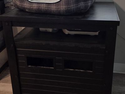 ECOFLEX Black Litter Box Enclosure & End Table Pet House