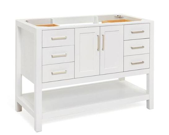 Brand New-- Solid Wood Ariel Magnolia 48 in. White Bathroom Vanity. Ordered wrong size, paid $1000.   