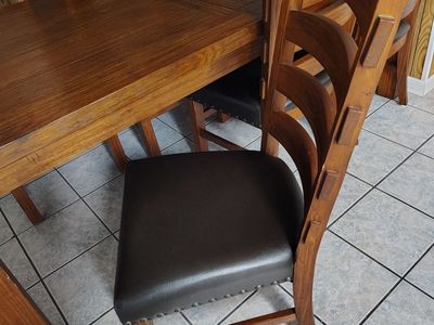 PADDED, WOOD, DINNING ROOM CHAIRS