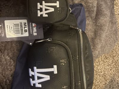 NWT MLB Montana West Los Angeles Dodgers Black Belt Bag with Pouch