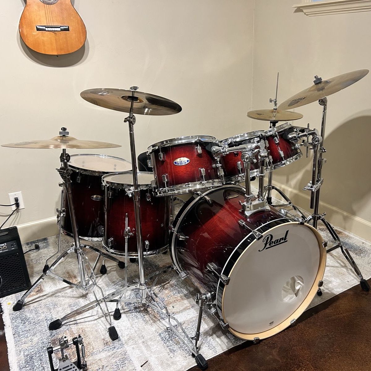 Pearl Decade Maple 6-Piece Drum Kit – Gloss Deep Red Burst