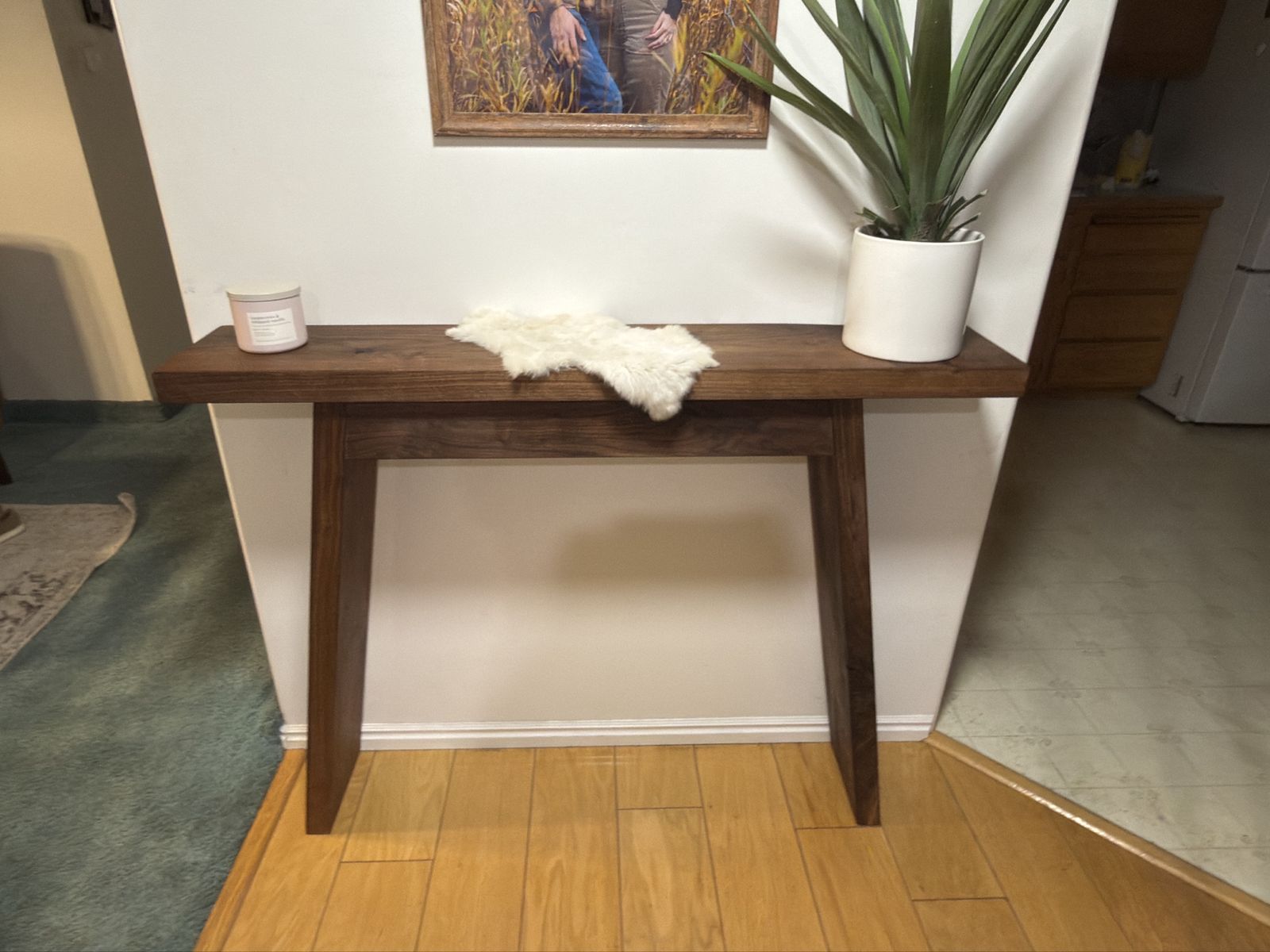 Modern Walnut Entry Way Table