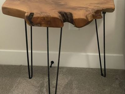 Beautiful live edge wood slab side table