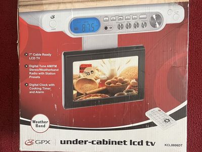 GPX KCL8806DT 7" Under-Cabinet LCD TV AM/FM Radio MP3 Ready w/ Weather Band