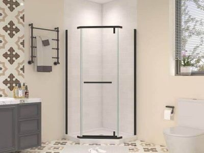 Black) Neo-Angle Frameless Pivot Shower Door