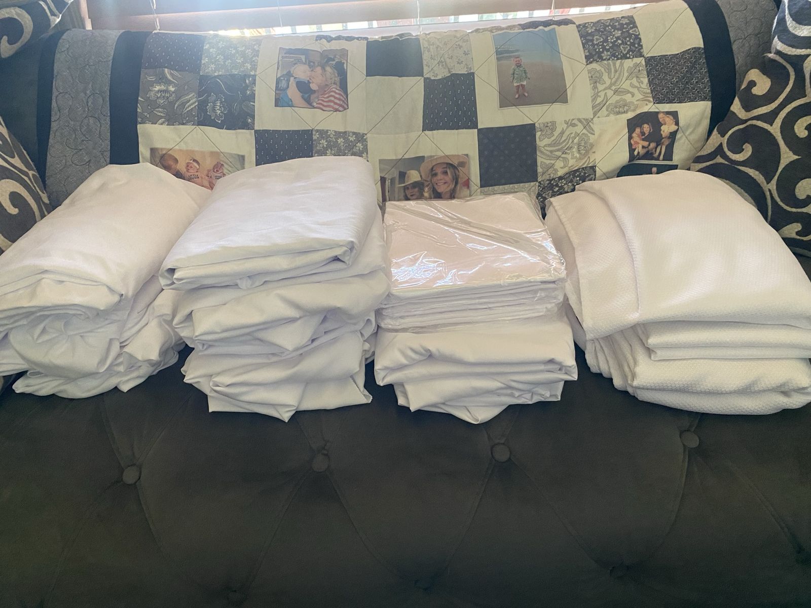 Bulk Lot White Polyester Tablecloths Round & Rectangular Party Event Linens