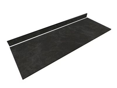 THINSCAPE 6 ft Engineered Composite Countertop, 25 in D, Black Amani