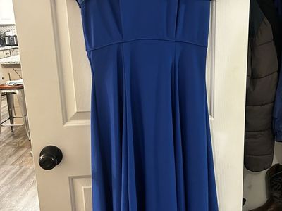 Formal sapphire blue floor length dress