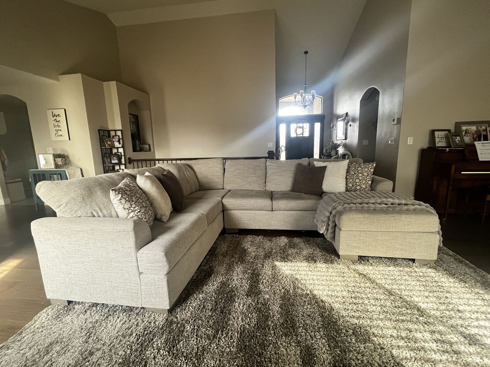 Nice couch and ottoman