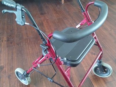 NOVA 4202RD Deluxe Walker Red - 300lb Weight Capacity, Foldable Mobility Aid