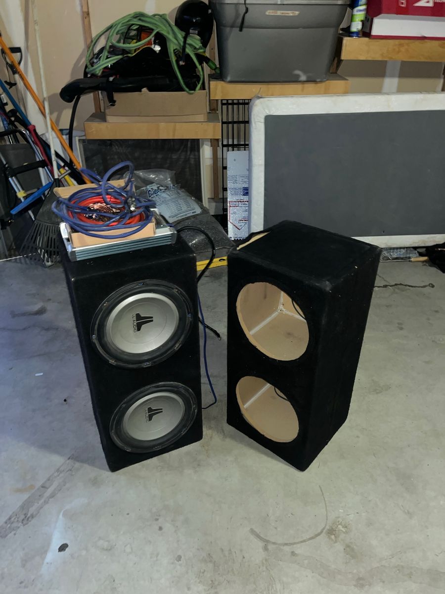 JL Audio 12" Subwoofers in Enclosure with Phoenix Gold Z500.1 Amplifier & Wiring
