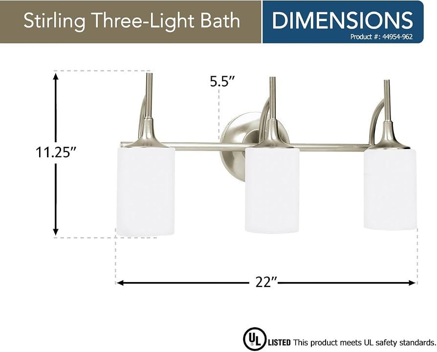 Generation Lighting 44954-962 Three Light Wall/Bath Light Fixture - New Open Box