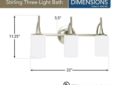 Generation Lighting 44954-962 Three Light Wall/Bath Light Fixture - New Open Box