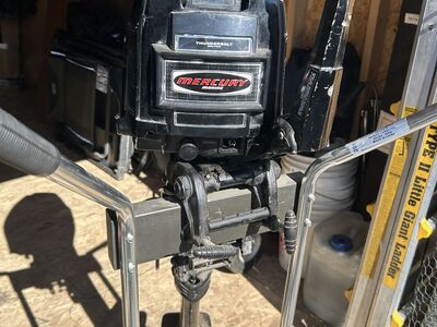 Mercury 110 trolling motor with gas can