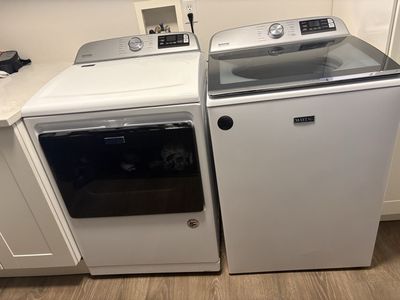 Maytag Commercial Technology Top Load Washer and Electric Dryer Set White
