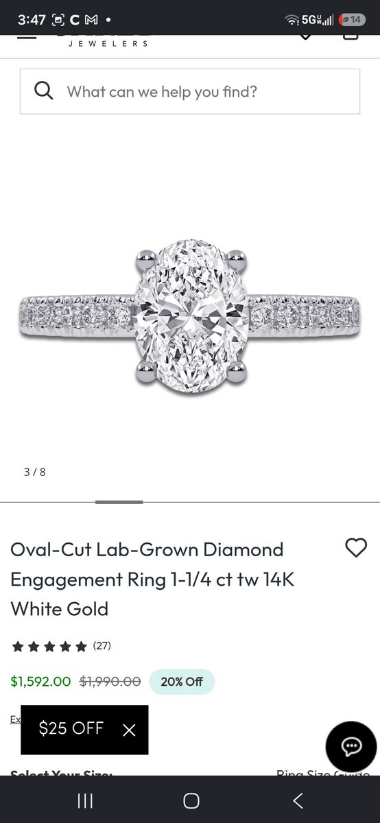 Oval-Cut Lab-Grown Diamond Engagement Ring 1-1/4 ct tw 14K White Gold