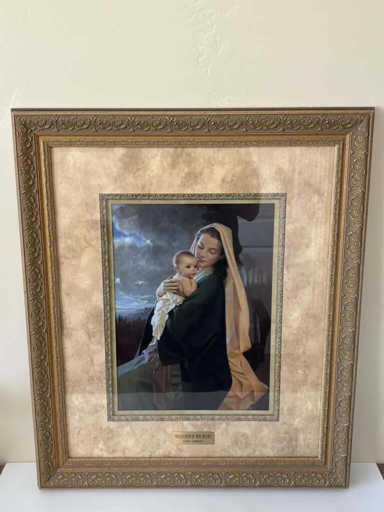 Kathy Lawrence Signed Art TREASURED IN HER HEART