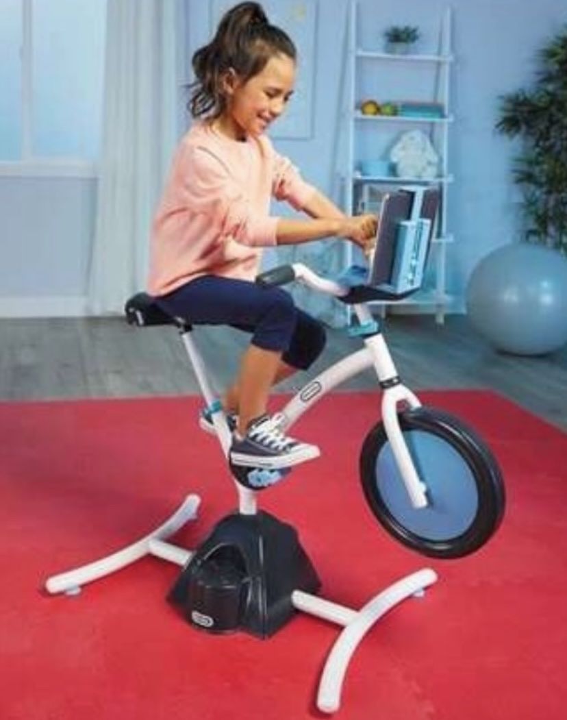 Little Tikes Kids Pelican Explore & Fit Cycle a kids interactive, adjustable stationary exercise bike