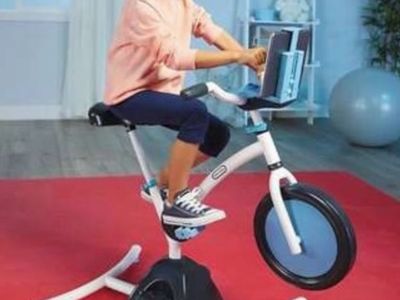 Little Tikes Kids Pelican Explore & Fit Cycle a kids interactive, adjustable stationary exercise bike