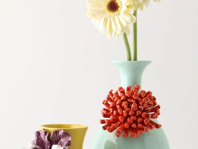 Two Anthropologie Floral Vases