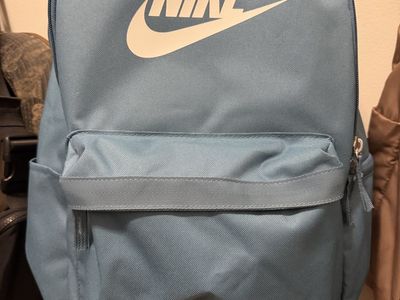 Nike Blue Backpack with Front Pocket and Padded Straps